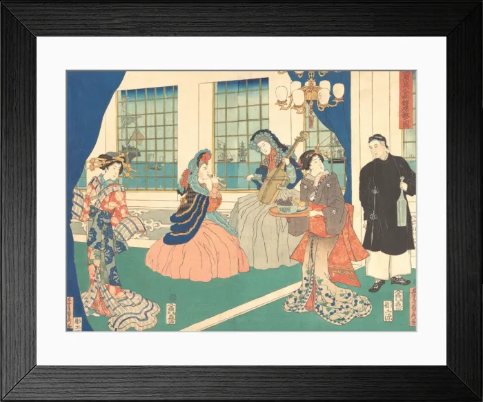 Framed Print : Drawing Room of a Foreign Business Establishment in Yokohama, 9th month, 1861 Framed Print : Drawing Room of a Foreign Business Establishment in Yokohama, 9th month, 1861