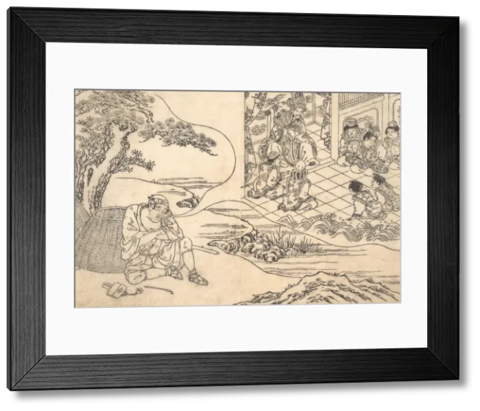 Framed Print : Parody of the Tale of Young Man Lu: A Fisherman Dreaming, ca. 1700. Creator: Unknown Framed Print : Parody of the Tale of Young Man Lu: A Fisherman Dreaming, ca. 1700. Creator: Unknown