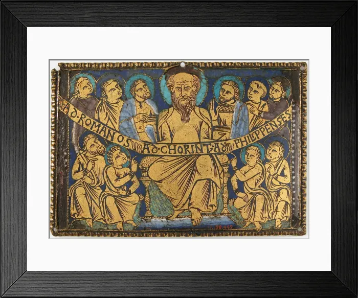 Framed Print : Plaque with Saint Paul and His Disciples, British (?), ca. 1160-80. Creator: Unknown Framed Print : Plaque with Saint Paul and His Disciples, British (?), ca. 1160-80. Creator: Unknown