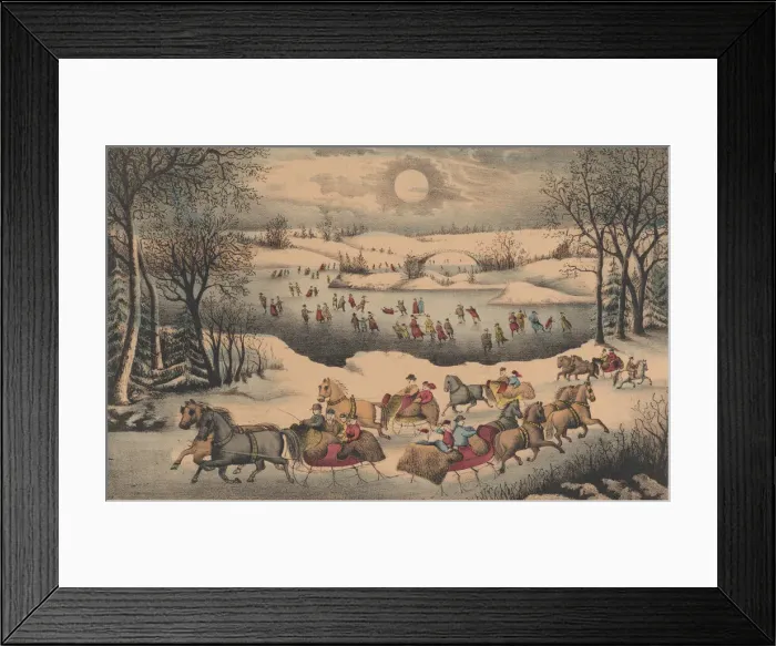 Framed Print : Moon Light in Central Park, ca. 1871-75. Creator: Unknown Framed Print : Moon Light in Central Park, ca. 1871-75. Creator: Unknown