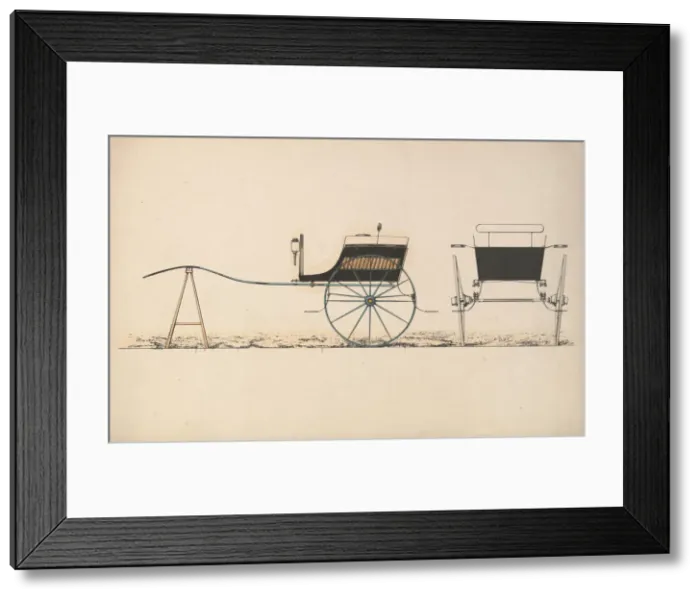 Framed Print : Design for Village Cart, 1850-74. Creator: Unknown Framed Print : Design for Village Cart, 1850-74. Creator: Unknown