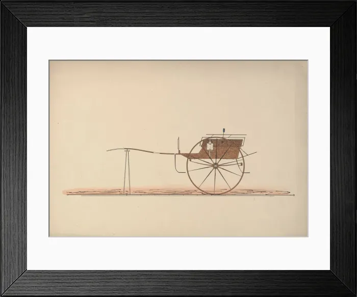 Framed Print : Design for Village Cart, 1850-74. Creator: Unknown Framed Print : Design for Village Cart, 1850-74. Creator: Unknown