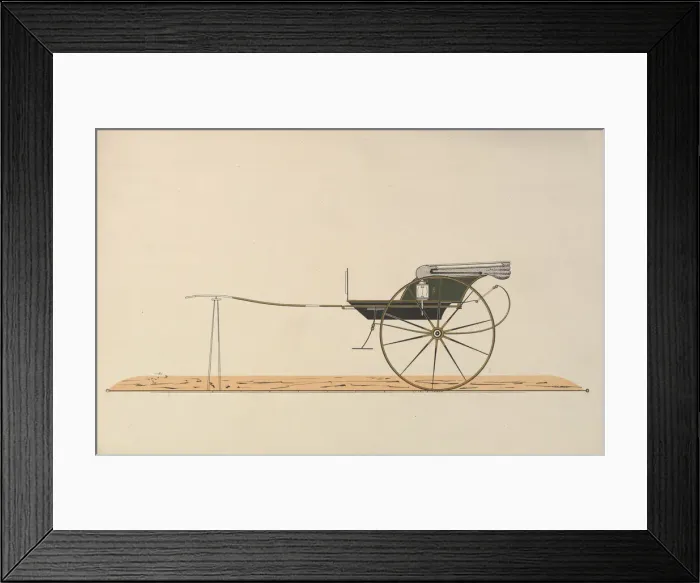 Framed Print : Design for C-Spring Chaise, 1850-74. Creator: Unknown Framed Print : Design for C-Spring Chaise, 1850-74. Creator: Unknown
