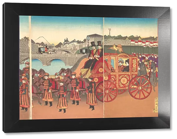 View of the Imperial Carriage, 1889 (Meiji 22). 1889. Creator: Kunitoshi