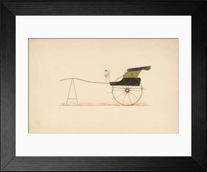 Framed Print : Design for Hooded Chaise, 1850-74. Creator: Unknown Framed Print : Design for Hooded Chaise, 1850-74. Creator: Unknown