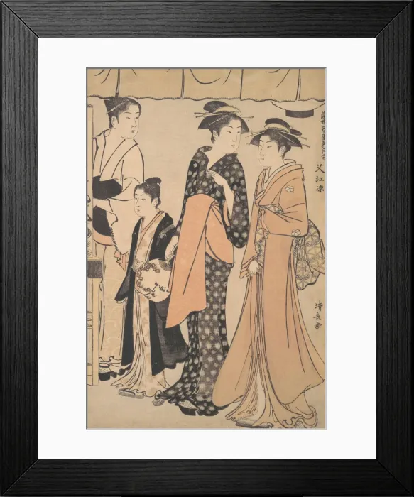 Framed Print : Cooling Off at Nakazu, 1782. Creator: Torii Kiyonaga Framed Print : Cooling Off at Nakazu, 1782. Creator: Torii Kiyonaga