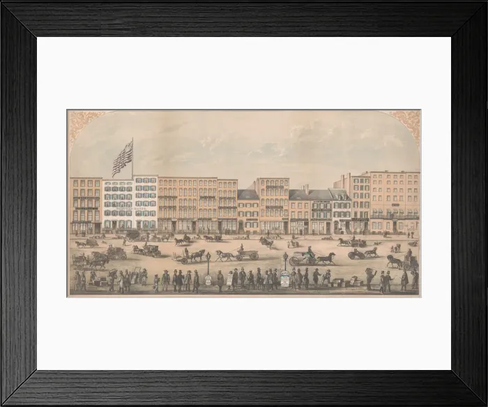 Framed Print : View of Park Place, New York, from Broadway to Church Street, North Side, A. D Framed Print : View of Park Place, New York, from Broadway to Church Street, North Side, A. D