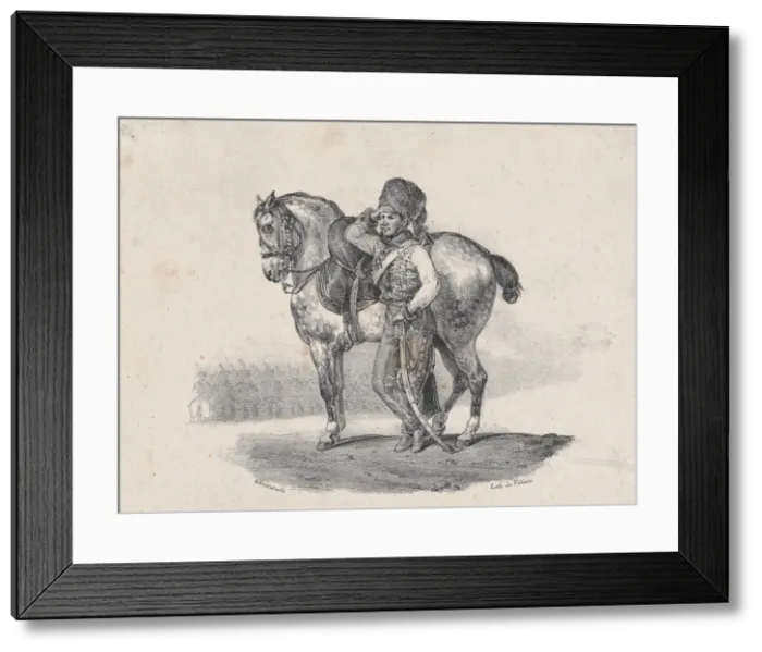 Framed Print : The Trumpet of the Hussards, 1823. Creator: Theodore Gericault Framed Print : The Trumpet of the Hussards, 1823. Creator: Theodore Gericault