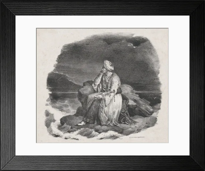 Framed Print : I Dream of Her in the Crashing Waves, 1818. Creator: Theodore Gericault Framed Print : I Dream of Her in the Crashing Waves, 1818. Creator: Theodore Gericault