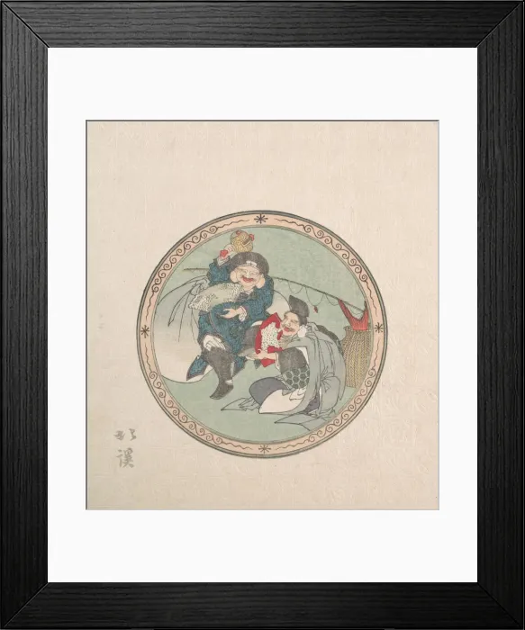 Framed Print : Ebisu and Daikoku; Two of the Seven Gods of Good Fortune, 19th century Framed Print : Ebisu and Daikoku; Two of the Seven Gods of Good Fortune, 19th century