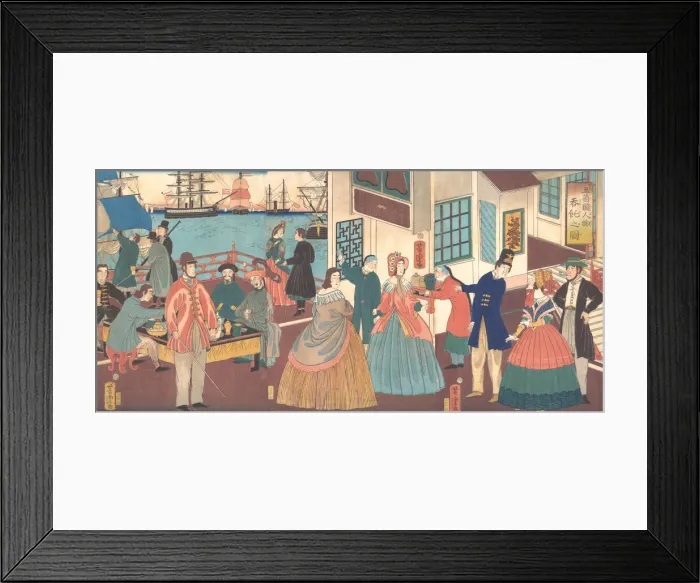 Framed Print : People of the Five Nations, 1861. Creator: Utagawa Yoshitora Framed Print : People of the Five Nations, 1861. Creator: Utagawa Yoshitora