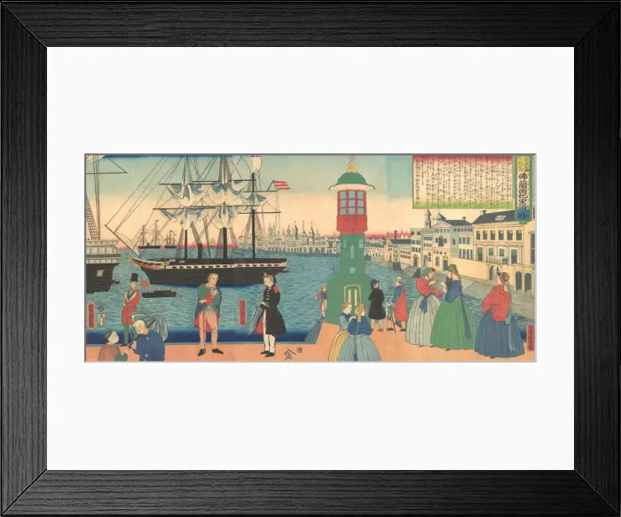Framed Print : Paris, France, 6th month, 1862. Creator: Utagawa Yoshitora Framed Print : Paris, France, 6th month, 1862. Creator: Utagawa Yoshitora