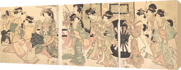 Ladies Surrounding a Cart. Creator: Utamaro II