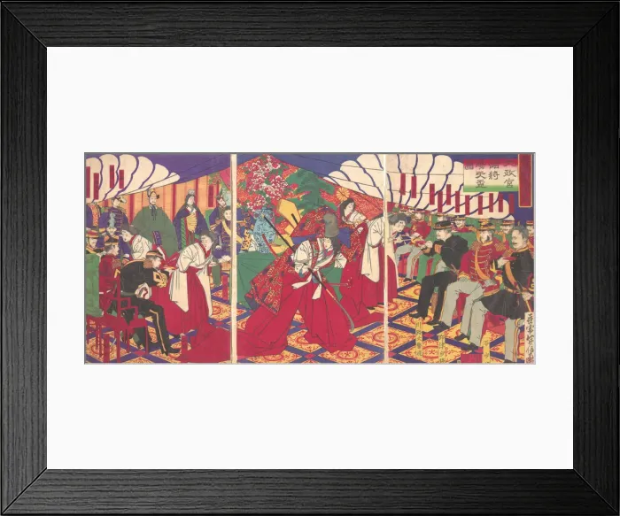 Framed Print : Commanders Receiving the Emperors Drinking Cups, 1886 (Meiji 19) Framed Print : Commanders Receiving the Emperors Drinking Cups, 1886 (Meiji 19)
