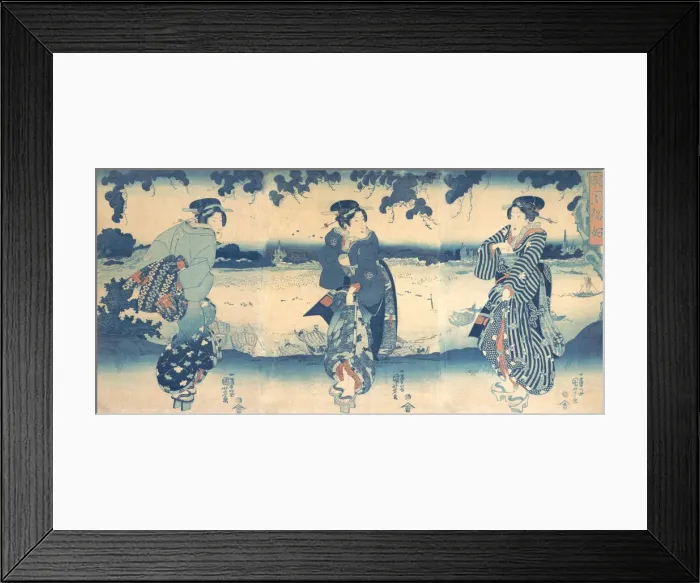 Framed Print : Women Near a River, ca. 1850. Creator: Utagawa Kuniyoshi Framed Print : Women Near a River, ca. 1850. Creator: Utagawa Kuniyoshi
