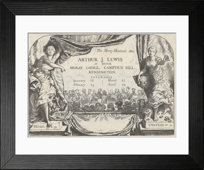 Framed Print : The Moray Minstrels (Invitation card of Arthur James Lewis), 1865 Framed Print : The Moray Minstrels (Invitation card of Arthur James Lewis), 1865