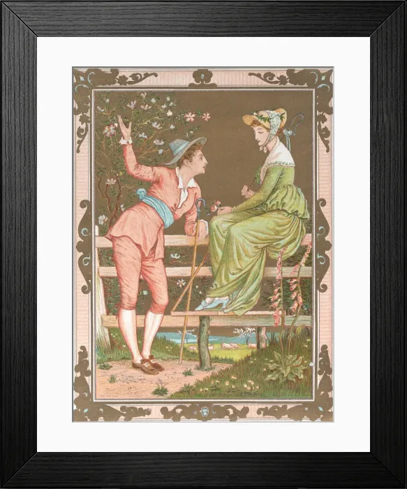 Framed Print : Valentine, 1876. Creator: Walter Crane Framed Print : Valentine, 1876. Creator: Walter Crane