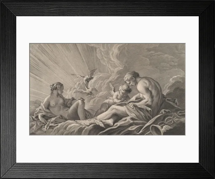 Framed Print : Love Instructed By Mercury, 18th century. Creator: Pierre Francois Basan Framed Print : Love Instructed By Mercury, 18th century. Creator: Pierre Francois Basan