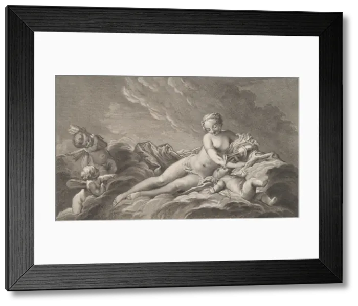 Framed Print : Venus Giving Nectar to Cupid, 18th century. Creator: Pierre Francois Basan Framed Print : Venus Giving Nectar to Cupid, 18th century. Creator: Pierre Francois Basan