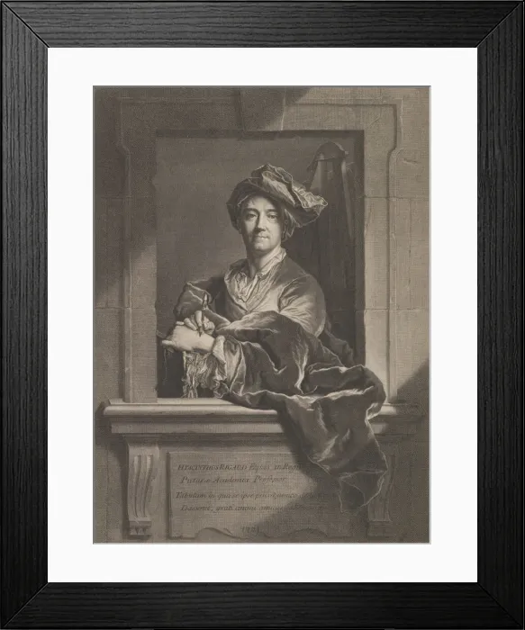 Framed Print : Portrait of Hyacinthe Rigaud, 1721. Creator: Pierre Imbert Drevet Framed Print : Portrait of Hyacinthe Rigaud, 1721. Creator: Pierre Imbert Drevet