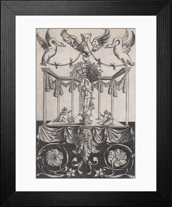 Framed Print : Ornamental Panel, ca. 1514-36. Creator: Agostino Veneziano Framed Print : Ornamental Panel, ca. 1514-36. Creator: Agostino Veneziano