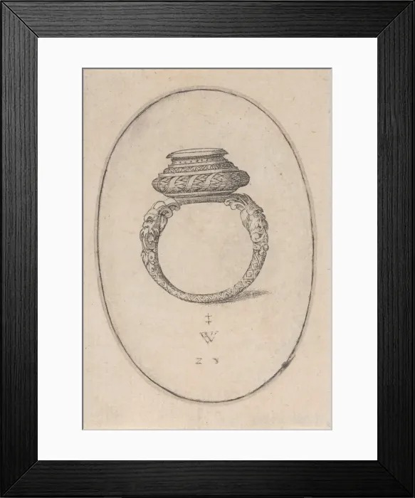 Framed Print : Design for a Ring, Plate 28 from Livre d Aneaux d Orfevrerie, 1561 Framed Print : Design for a Ring, Plate 28 from Livre d Aneaux d Orfevrerie, 1561