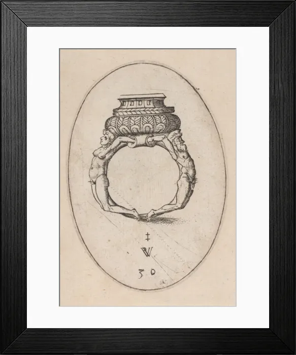 Framed Print : Design for a Ring, Plate 30 from Livre d Aneaux d Orfevrerie, 1561 Framed Print : Design for a Ring, Plate 30 from Livre d Aneaux d Orfevrerie, 1561