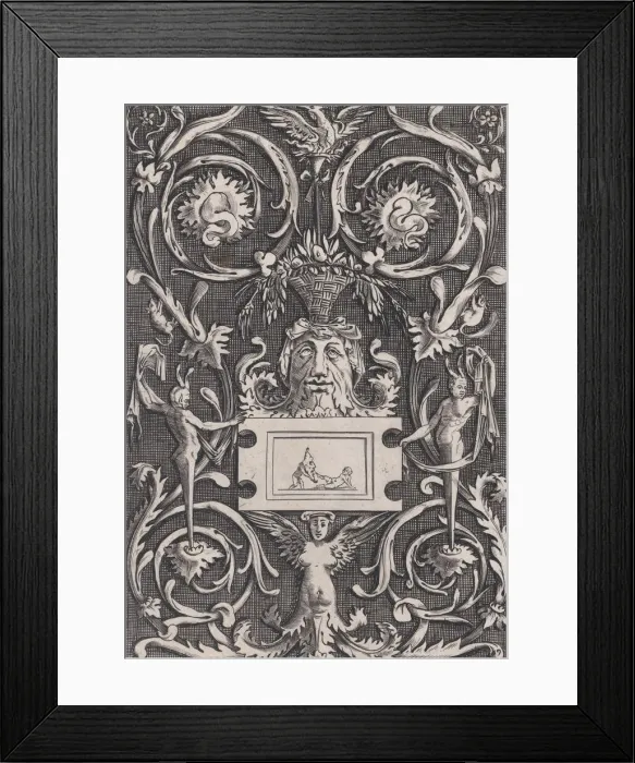 Framed Print : Ornamental Panel, ca. 1514-36. Creator: Agostino Veneziano Framed Print : Ornamental Panel, ca. 1514-36. Creator: Agostino Veneziano