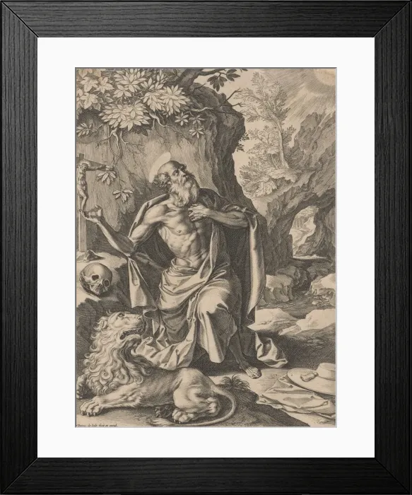 Framed Print : Saint Jerome. n. d. n. d Creator: Pieter de Jode Framed Print : Saint Jerome. n. d. n. d Creator: Pieter de Jode