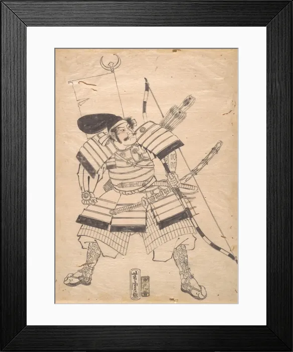 Framed Print : Preparatory Drawing for a Warrior Print, 19th century. Creator: Utagawa Yoshitora Framed Print : Preparatory Drawing for a Warrior Print, 19th century. Creator: Utagawa Yoshitora