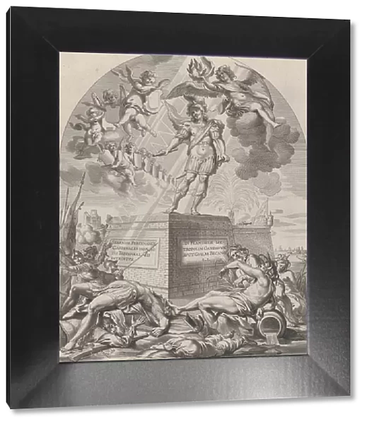 Plate 1: Ferdinand as Mars, standing on a pedestal; from Guillielmus Becanus s