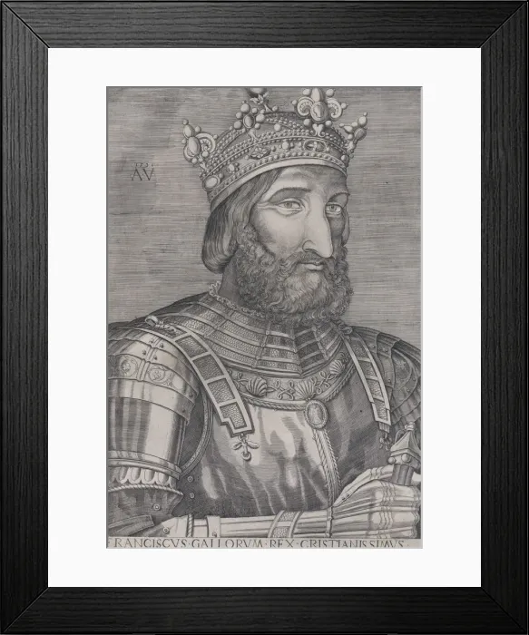 Framed Print : Francois I, King of France, dated 1536. Creator: Agostino Veneziano Framed Print : Francois I, King of France, dated 1536. Creator: Agostino Veneziano