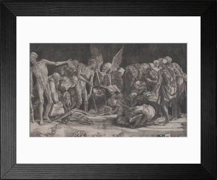 Framed Print : Skeletons, dated 1518. Creator: Agostino Veneziano Framed Print : Skeletons, dated 1518. Creator: Agostino Veneziano