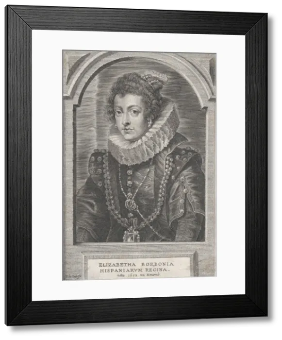Framed Print : Portrait of Elisabeth of Bourbon, Queen of Spain, ca. 1632-44. Creator: Pieter de Jode II Framed Print : Portrait of Elisabeth of Bourbon, Queen of Spain, ca. 1632-44. Creator: Pieter de Jode II