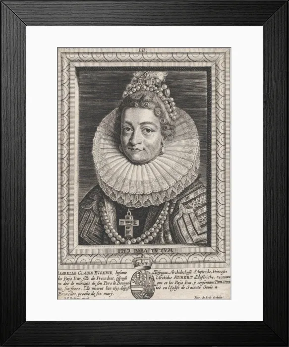 Framed Print : Portrait of Isabella Clara Eugenia, Infanta of Spain, ca. 1650 Framed Print : Portrait of Isabella Clara Eugenia, Infanta of Spain, ca. 1650