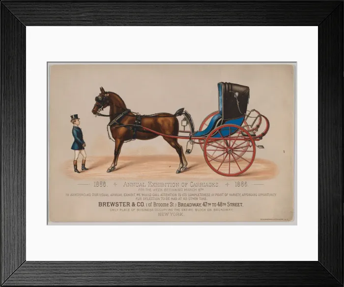Framed Print : Brewster & Co. Annual Exhibition of Carriages, 1886 Framed Print : Brewster & Co. Annual Exhibition of Carriages, 1886