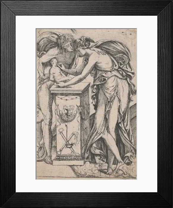 Framed Print : Apollo and the Spirit of Sculpture, 1607-61. Creator: Pierre Biard Framed Print : Apollo and the Spirit of Sculpture, 1607-61. Creator: Pierre Biard