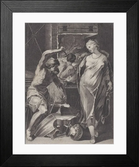 Framed Print : Vulcan forging the armor of Achilles, 1624-75. Creator: Pierre Daret Framed Print : Vulcan forging the armor of Achilles, 1624-75. Creator: Pierre Daret