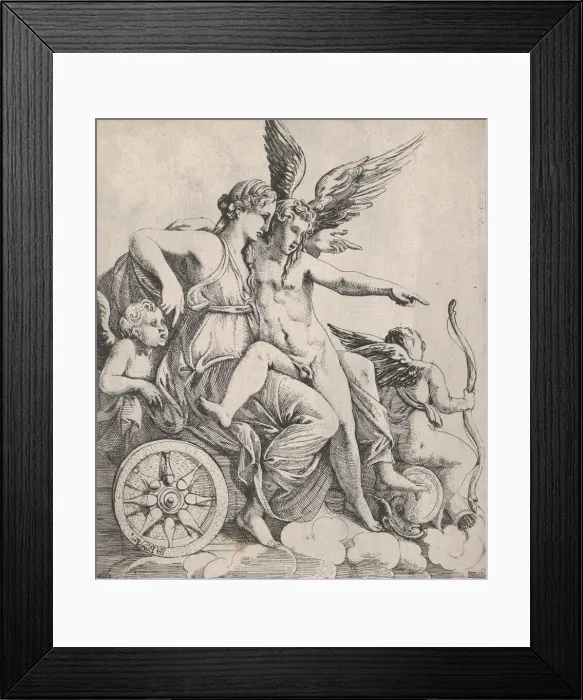 Framed Print : Venus and Cupid on a Chariot, 1607-61. Creator: Pierre Biard Framed Print : Venus and Cupid on a Chariot, 1607-61. Creator: Pierre Biard