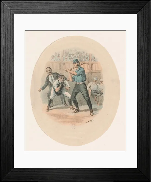 Framed Print : Baseball Scene, 1880-1900. Creator: Beatty and Votteler Framed Print : Baseball Scene, 1880-1900. Creator: Beatty and Votteler