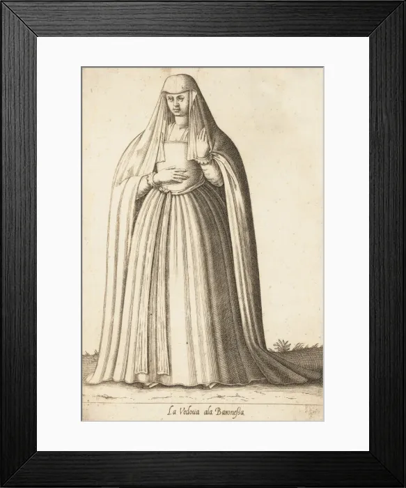Framed Print : La Vedova ala Baronessa, ca. 1580. Creator: Attributed to Pietro Bertelli Framed Print : La Vedova ala Baronessa, ca. 1580. Creator: Attributed to Pietro Bertelli