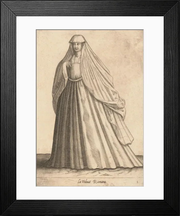 Framed Print : La Vedova Romana, ca. 1580. Creator: Attributed to Pietro Bertelli Framed Print : La Vedova Romana, ca. 1580. Creator: Attributed to Pietro Bertelli