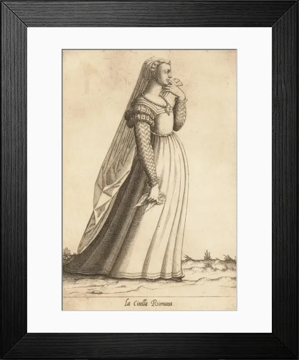 Framed Print : La Citella Romana (Maiden), ca. 1580. Creator: Attributed to Pietro Bertelli Framed Print : La Citella Romana (Maiden), ca. 1580. Creator: Attributed to Pietro Bertelli