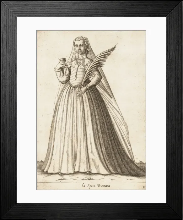 Framed Print : La Sposa Romana (Bride), ca. 1580. Creator: Attributed to Pietro Bertelli Framed Print : La Sposa Romana (Bride), ca. 1580. Creator: Attributed to Pietro Bertelli
