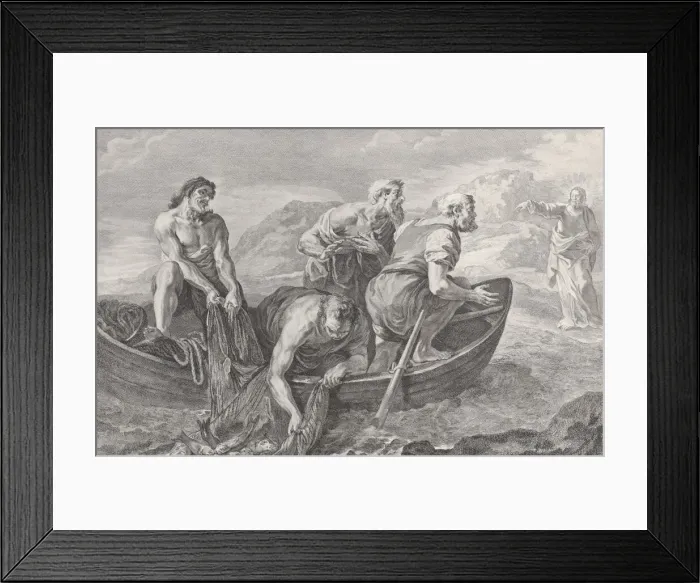 Framed Print : [The calling of Sts Peter and Andrew], 1730-50. Creator: Pietro Monaco
