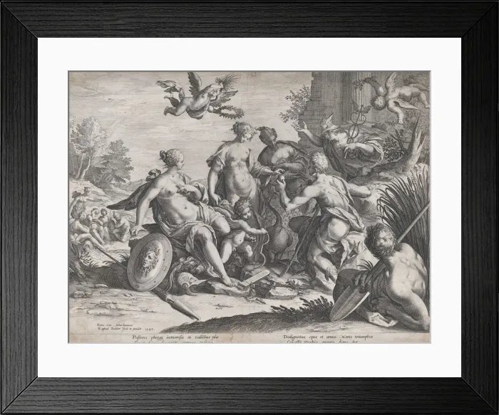 Framed Print : The Judgement of Paris, 1589. Creator: Raphael Sadeler Framed Print : The Judgement of Paris, 1589. Creator: Raphael Sadeler