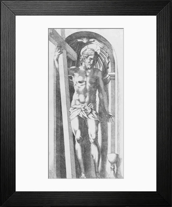 Framed Print : Christ Holding a Cross in a Niche. Creator: Attributed to ReneBoyvin Framed Print : Christ Holding a Cross in a Niche. Creator: Attributed to ReneBoyvin