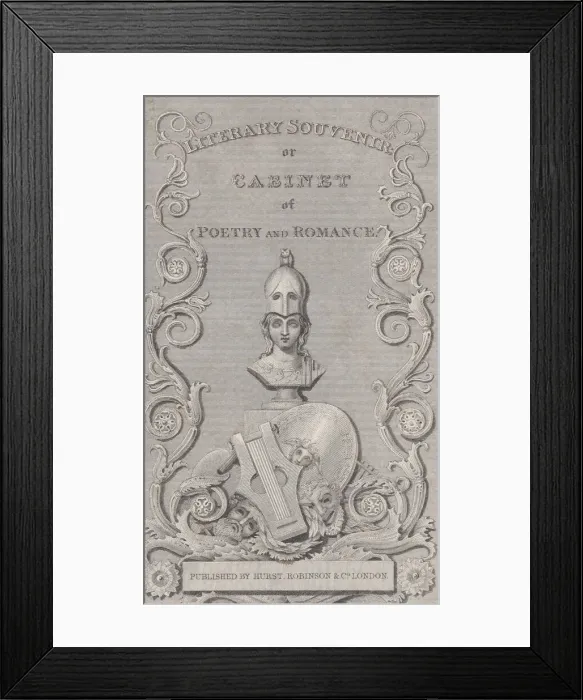Framed Print : Trade Card for Literary Souvenir, 19th century. Creator: Robert Baker Framed Print : Trade Card for Literary Souvenir, 19th century. Creator: Robert Baker
