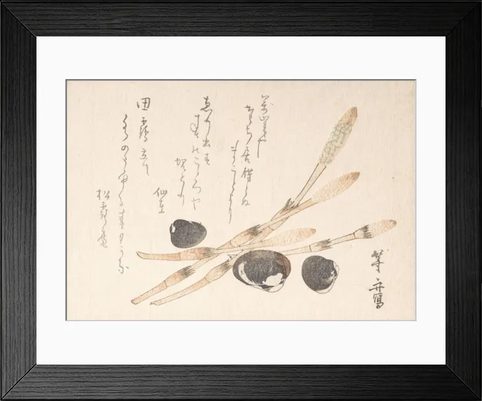 Framed Print : Tsukushi Plant and Shijimi Shells. Creator: Uematsu Toshu Framed Print : Tsukushi Plant and Shijimi Shells. Creator: Uematsu Toshu