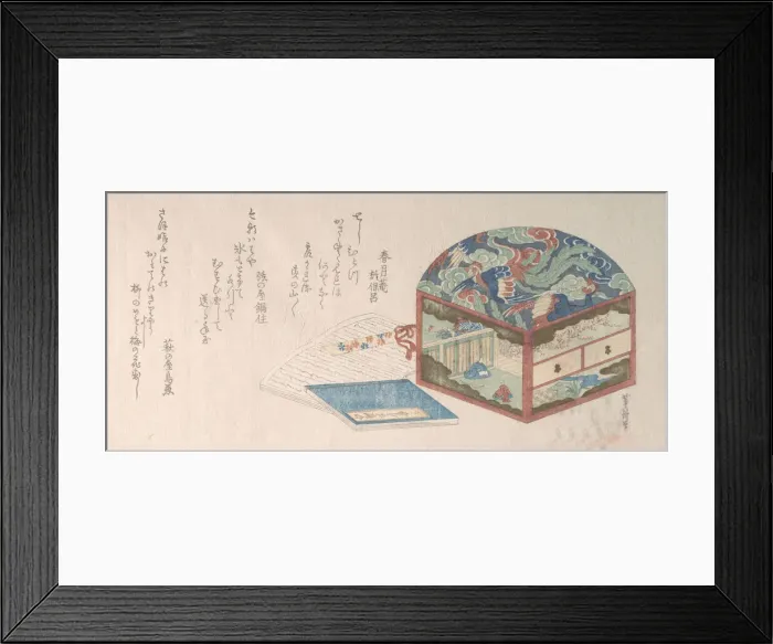 Framed Print : Box and Books. Creator: Uematsu Toshu Framed Print : Box and Books. Creator: Uematsu Toshu